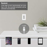 BESTTEN 4.2A/21W USB Receptacle Outlet with 4 High-Speed USB Charging Ports and LED Indicator, Wall Plate Included, UL Listed, White