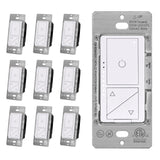 [10 Pack] BESTTEN Digital Dimmer with Air Gap Power Cut Off Switch, Super Slim Design, Single Pole or 3 Way Dimmer Light Switch, 3 Button Control and MCU Smart-chip Technology, ETL Listed, White