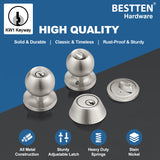 3 Set Keyed Alike Exterior Door Knobs and Single Cylinder Deadbolts Combo Set, Satin Nickel Entry Door Knobs with Locks and Keys for Entrance and Front Door