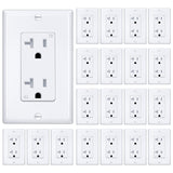 [20 Pack] BESTTEN 20A Wall Receptacle Outlet, Tamper-Resistant (TR), Decor Wallplate Included, Commercial Use, UL Listed, White