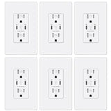 BESTTEN 6 Pack GaN 65W USB C Wall Outlet for Laptop, Type C Supports Power Delivery 3.0, 15A Tamper-Resistant Receptacle with Dual USB C Ports, Screwless Wallplate Included, ETL Listed, White