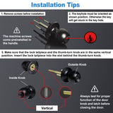 BESTTEN Keyed Entry Door Knob, Entrance Door Lock, Standard Ball, All Metal, Matte Black