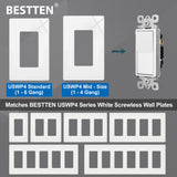 BESTTEN 10 Pack 3-Way Decorator Light Switch, 15A 120/277V, Single Pole or Three Way, Rocker Paddle Wall Switch, On/Off Rocker Interrupter, UL Listed, White