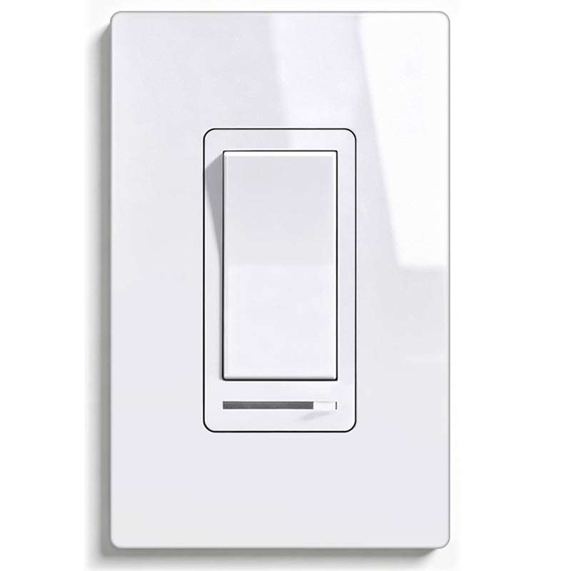 BESTTEN Slim ELV Dimmer Switch for 300W Dimmable LED/CFL and Incandescent lamps, Single Pole or 3 Way, No Neutral Wire Required, UL Listed, White