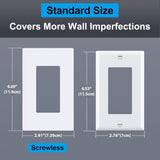 (20 Pack) BESTTEN USWP6 Matte Snow White Series, 1-Gang Screwless Wall Plate, Decorator Outlet Cover, Decor Switch Plate, H4.69” x W2.91”, for Dimmer, USB, GFCI, Receptacle
