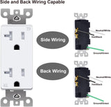 [20 Pack] BESTTEN 20 Amp Decorator Receptacle Outlet, Tamper-Resistant (TR), 20A/125V/2500W, Residential & Commercial Use, UL Listed, White