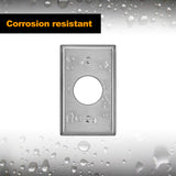[2 Pack] BESTTEN 1-Gang 1.406-Inch Hole Metal Wall Plate with White or Clear Plastic Film for Single Receptacle, Anti-Corrosion Stainless Steel Outlet Cover, Standard Size