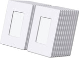 [50 Pack] BESTTEN 1-Gang Screwless Wall Plate, USWP6 Matte Snow White Series, Decorator Outlet Cover, H4.69-Inch x W2.91-Inch, for Decor Switch, Dimmer, GFCI, USB Receptacle