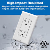 BESTTEN 20 Amp Decorator Receptacle Outlet, 50 Pack Tamper-Resistant (TR) Wall Electrical Outlet with Wallplate, 20A/125V/2500W, UL Listed, White