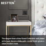 [5 Pack] BESTTEN Grand Collection 2 Gang Zinc Alloy Oil Rubbed Bronze Metal Decor Wall Plate, Anti-Corrosion Stainless Steel Decorator Outlet Cover for Switch or Receptacle