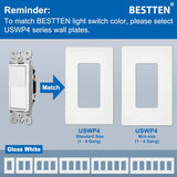 BESTTEN 10 Pack 3-Way Decorator Light Switch, 15A 120/277V, Single Pole or Three Way, Rocker Paddle Wall Switch, On/Off Rocker Interrupter, UL Listed, White