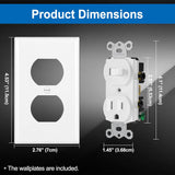 BESTTEN 2 Pack Combination Toggle Light Switch and Duplex Receptacle Outlet, Single Pole Toggle Wall Switch, Grounded Outlet, Combo Style, 15 Amp, Wallplate Included, UL Listed, White