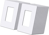 (20 Pack) BESTTEN USWP6 Matte Snow White Series, 1-Gang Screwless Wall Plate, Decorator Outlet Cover, Decor Switch Plate, H4.69” x W2.91”, for Dimmer, USB, GFCI, Receptacle