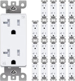[20 Pack] BESTTEN 20 Amp Decorator Receptacle Outlet, Tamper-Resistant (TR), 20A/125V/2500W, Residential & Commercial Use, UL Listed, White