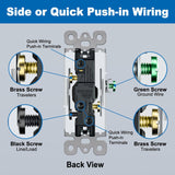 BESTTEN 10 Pack 3-Way Decorator Light Switch, 15A 120/277V, Single Pole or Three Way, Rocker Paddle Wall Switch, On/Off Rocker Interrupter, UL Listed, White