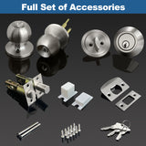 3 Set Keyed Alike Exterior Door Knobs and Single Cylinder Deadbolts Combo Set, Satin Nickel Entry Door Knobs with Locks and Keys for Entrance and Front Door