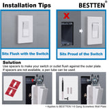 [2 Pack] BESTTEN 5-Gang Screwless Wallplate, Decorator Outlet Cover, USWP6 Snow White, for Light Switch, Dimmer, GFCI, USB Receptacle