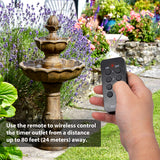 [2 Pack] BESTTEN Wireless Outdoor Remote Control Outlet, Plug in Outlet Switch with 2 Grounded Electrical Outlets for Lights and Patio Fountain, Weatherproof Heavy Duty 15A Plugs, ETL Certified, Black