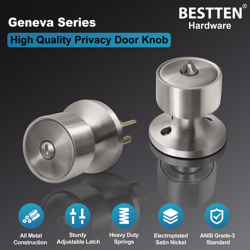 BESTTEN [3 Pack] Keyed Entry Door Knob, Entrance Door Lock, Keyed