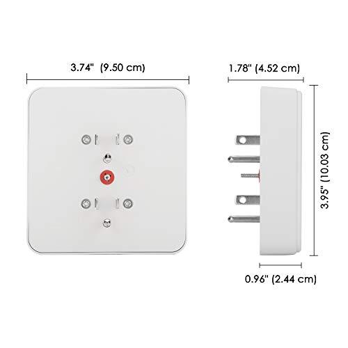 [2 Pack] BESTTEN 900-Joule Wall Mount Surge Protector, 6-Outlet Extender with Auto LED Night Light, Dusk to Dawn Photocell Sensor, ETL Certified, White