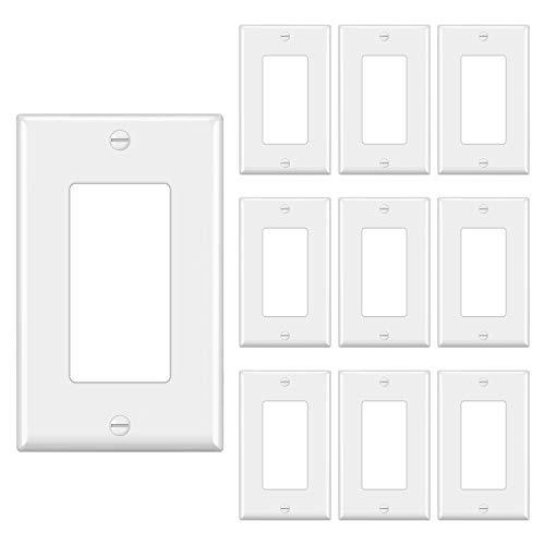 2pcs/10pcs Wall Plates Kit, Electrical Outlet Covers, Standard Size  Unbreakable Polycarbonate Thermoplastic, Electric Receptacle Plug Covers,,  White