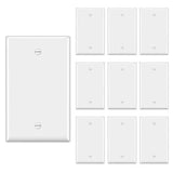 [10 Pack] BESTTEN 1-Gang No Device Blank Wall Plate, Standard Size, Unbreakable Polycarbonate Thermoplastic, UL Listed, White