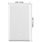 [10 Pack] BESTTEN 1-Gang No Device Blank Wall Plate, Standard Size, Unbreakable Polycarbonate Thermoplastic, UL Listed, White