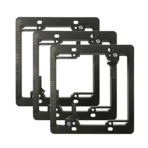 [3 Pack] BESTTEN 2-Gang Old Work Low Voltage Mounting Bracket, for Telephone Wires, Coaxial Cable, HDMI/HDTV Cable, Speaker Wire, Network/Phone Cable and More, Standard Size H 4.25(inches)x W 4.18(inches) Black