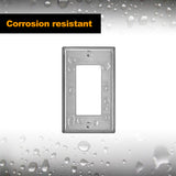 [5 Pack] BESTTEN Decor Metal Wall Plate with White or Clear Plastic Film, Anti-Corrosion Stainless Steel Outlet and Switch Cover, Industrial Grade Stainless Steel, Brushed Finish