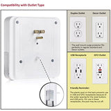 BESTTEN Wall Mount Surge Protector with 4 USB Charging Ports, 3 Electrical Outlets and 2 Slide-Out Phone Holders, 15A/125V/1875W, ETL/cETL Certified, White