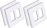 [4 Pack] BESTTEN 2-Gang Mid Size Screwless Wall Plate, USWP6 Snow White Series, H4.85-Inch x W4.92-Inch, Unbreakable Polycarbonate Midway Outlet Cover, for Light Switch, Dimmer, GFCI, USB Receptacle