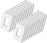 [20 Pack] BESTTEN 1-Gang Modern Designer Mid Size Screwless Wall Plate, USWP4 White Series, Unbreakable Midway Outlet Cover, H4.85-Inch x W3.10-Inch, Impact Resistant Switch Plate