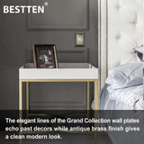 [10 Pack] BESTTEN 1 Gang Zinc Alloy Aged Brass Toggle Switch Metal Wall Plate, Grand Collection Antique Brass Light Switch Cover, Corrosion Resistant