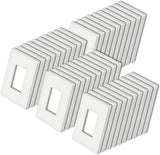 [40 Pack] BESTTEN 1-Gang Modern Designer Midway Screwless Wall Plate, USWP4 White Series, Unbreakable Mid Size Outlet Cover, H4.85-Inch x W3.10-Inch, Impact Resistant Switch Plate