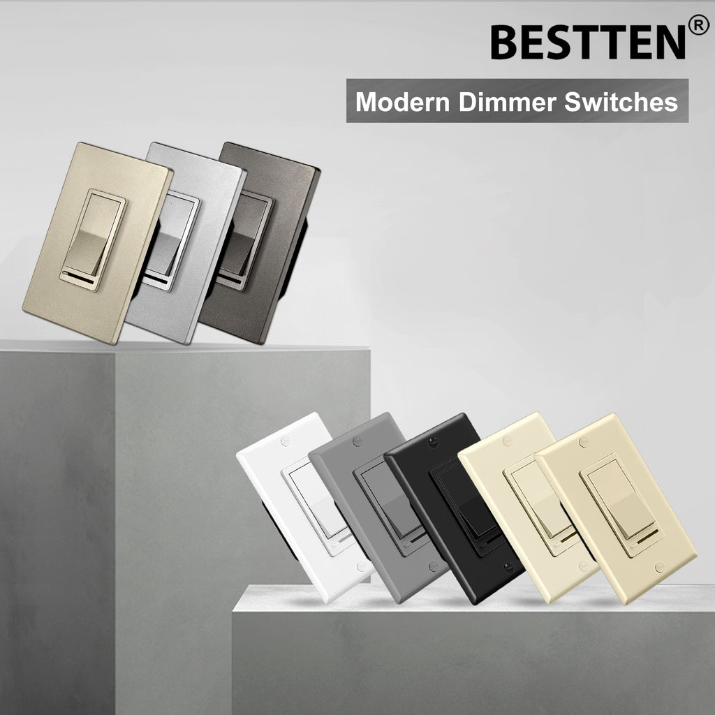 10 Pack] BESTTEN Dimmer Light Switch, Way or Single Pole, for Dimma –  BESTTEN US